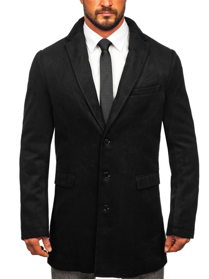 Мъжко зимно палто черно Bolf 1047