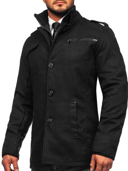 Мъжко палто черно Bolf 8856