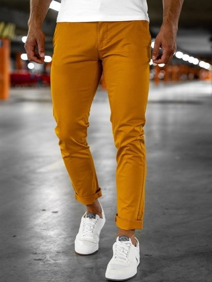 Оранжеви мъжки панталони чино Bolf 1146