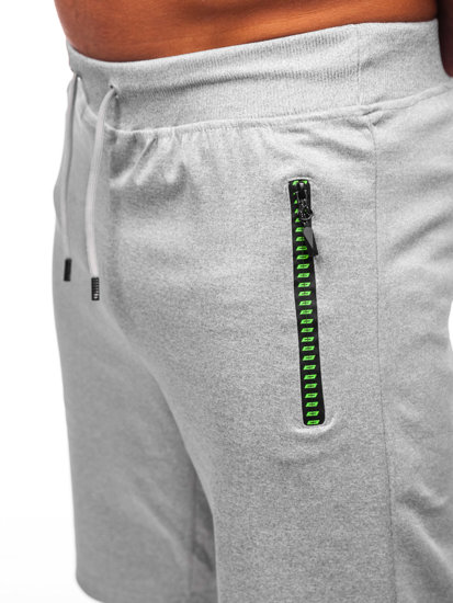 Сиви къси мъжки спортни панталони Denley 8K288