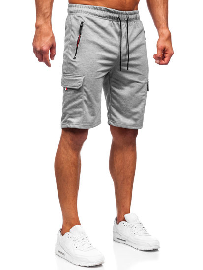 Сиви къси спортни карго панталони Bolf JX765