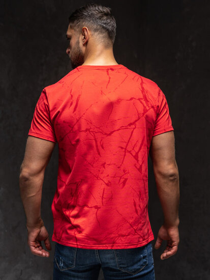 Червена мъжка тениска с принт Bolf Y70026