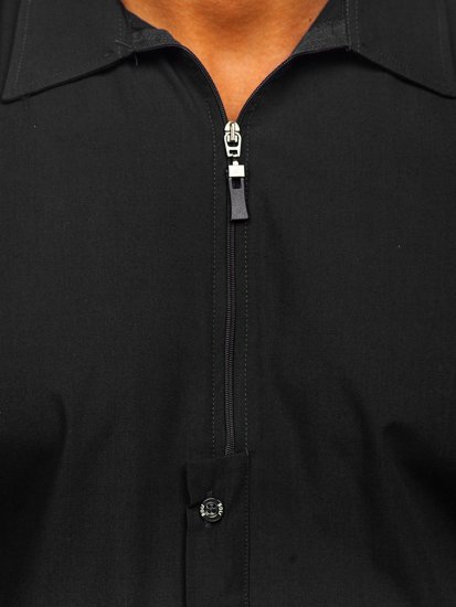 Черен мъжка риза с дълъг ръкав Bolf 20702