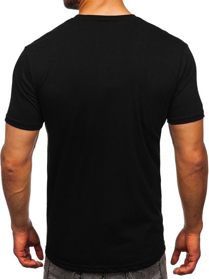 Черна мъжка тениска с принт Bolf 0303м