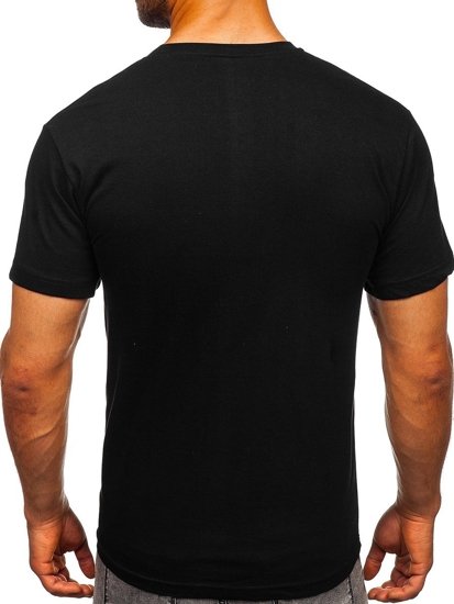 Черна мъжка тениска с принт Bolf 1267