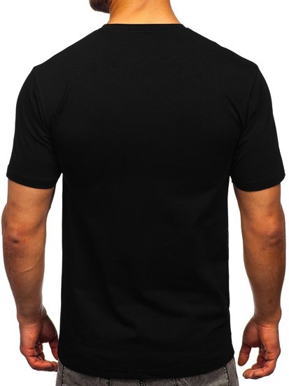 Черна мъжка тениска с принт Bolf 192364
