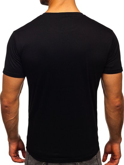 Черна мъжка тениска с принт Bolf KS2385