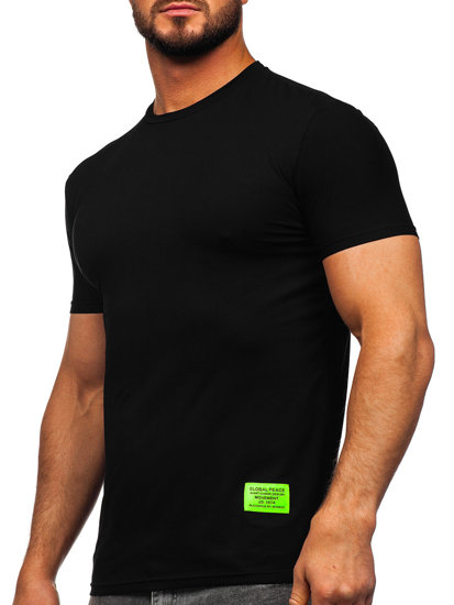 Черна мъжка тениска с принт Bolf MT3046