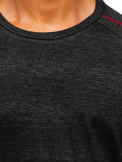 Черна тениска мъжка для фитнес Bolf HM074
