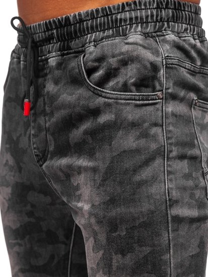 Черни мъжки джогър панталони камуфлаж Bolf RB9486DT