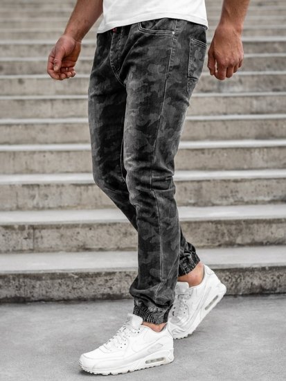 Черни мъжки джогър панталони камуфлаж Bolf RB9486DT