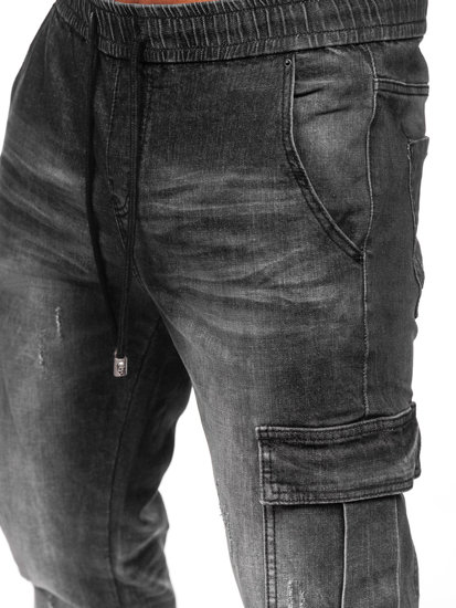 Черни мъжки карго дънки тип джогър Bolf MP0130N