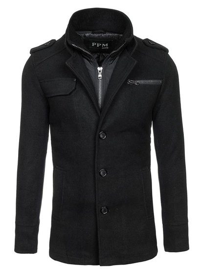 Черно мъжко палто Bolf 8856D