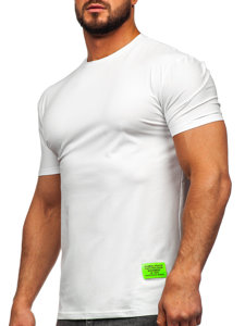 Бяла мъжка тениска с принт Bolf MT3046