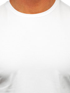 Бяла мъжка тениска с принт Bolf MT3046