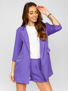 Виолетов елегантен дамски костюм от две части Bolf 8895