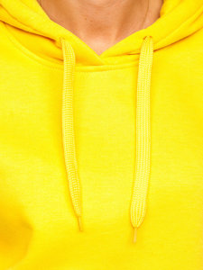 Дамски суитшърт жълт с джоб тип кенгуру Bolf W02B