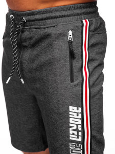 Къси мъжки спортни панталони в черно и бяло Bolf Q3884