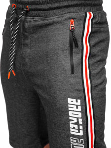 Къси мъжки спортни панталони в черно и оранжево Bolf Q3884