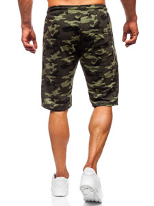 Къси спортни камуфлажни мъжки панталони в цвят каки Bolf HW2638