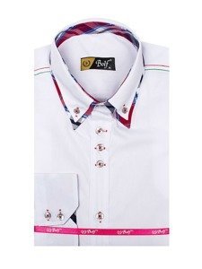 Мъжка елегантна риза с дълъг ръкав бяла Bolf 3701