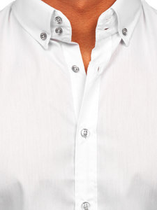 Мъжка елегантна риза с дълъг ръкав бяла Bolf 5821-1