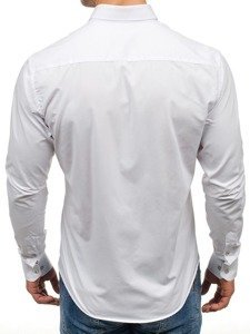 Мъжка елегантна риза с дълъг ръкав бяла Bolf 7722