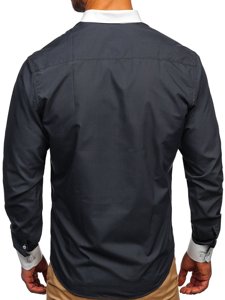 Мъжка елегантна риза с дълъг ръкав графитна Bolf 2782