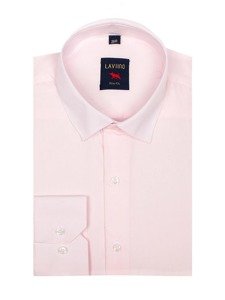 Мъжка елегантна риза с дълъг ръкав розова Bolf TS100