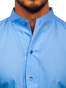 Мъжка риза с дълъг ръкав небесносиня Bolf 5702