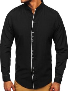 Мъжка риза с дълъг ръкав черна Bolf 5720