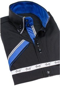 Мъжка риза с къс ръкав черна Bolf 2911