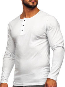 Мъжка тениска с дълъг ръкав и три бяла Bolf 1114
