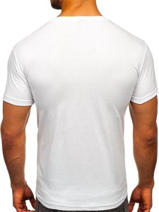 Мъжка тениска с принт бяла Bolf 001