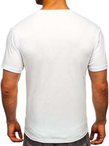 Мъжка тениска с принт бяла Bolf 1181