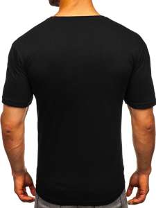 Мъжка тениска с принт черна Bolf 1181