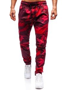 Мъжки джогър панталони червен камуфлаж Bolf 0858