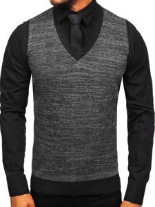 Мъжки пуловер без ръкави черен Bolf 8131
