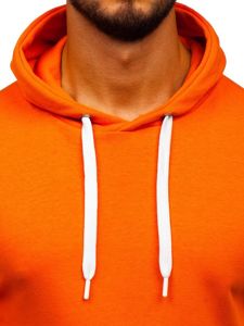 Мъжки суичър с качулка оранжев Bolf 1004-1