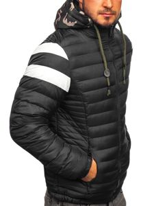 Мъжко зимно яке спортно капитонирано черно Bolf 50A462