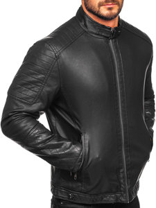 Мъжко кожено яке черно Bolf 92535