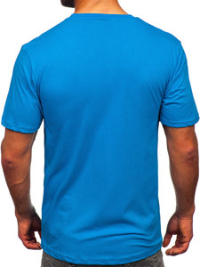 Небесносиня мъжка памучна тениска Bolf 14769