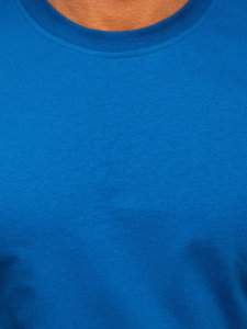 Синя мъжка памучна изчистена тениска Bolf 192397