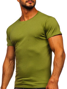 Тениска мъжка без принт каки Bolf 2005