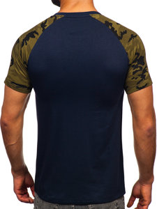 Тъмносиня камуфлажна мъжка тениска Bolf 8T82