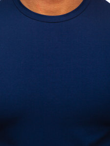 Тъмносиня мъжка тениска без принт Bolf MT3001 