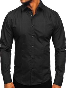 Черна мъжка елегантна риза с дълъг ръкав Bolf 6944