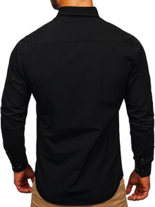 Черна мъжка елегантна риза с дълъг ръкав Bolf 7724-1