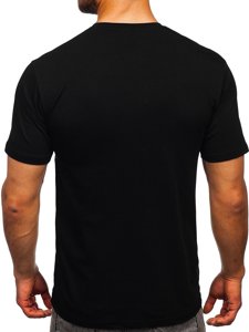 Черна мъжка тениска с принт Bolf 14402