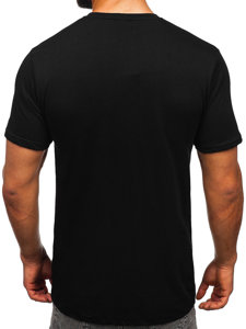 Черна мъжка тениска с принт Bolf JS1856